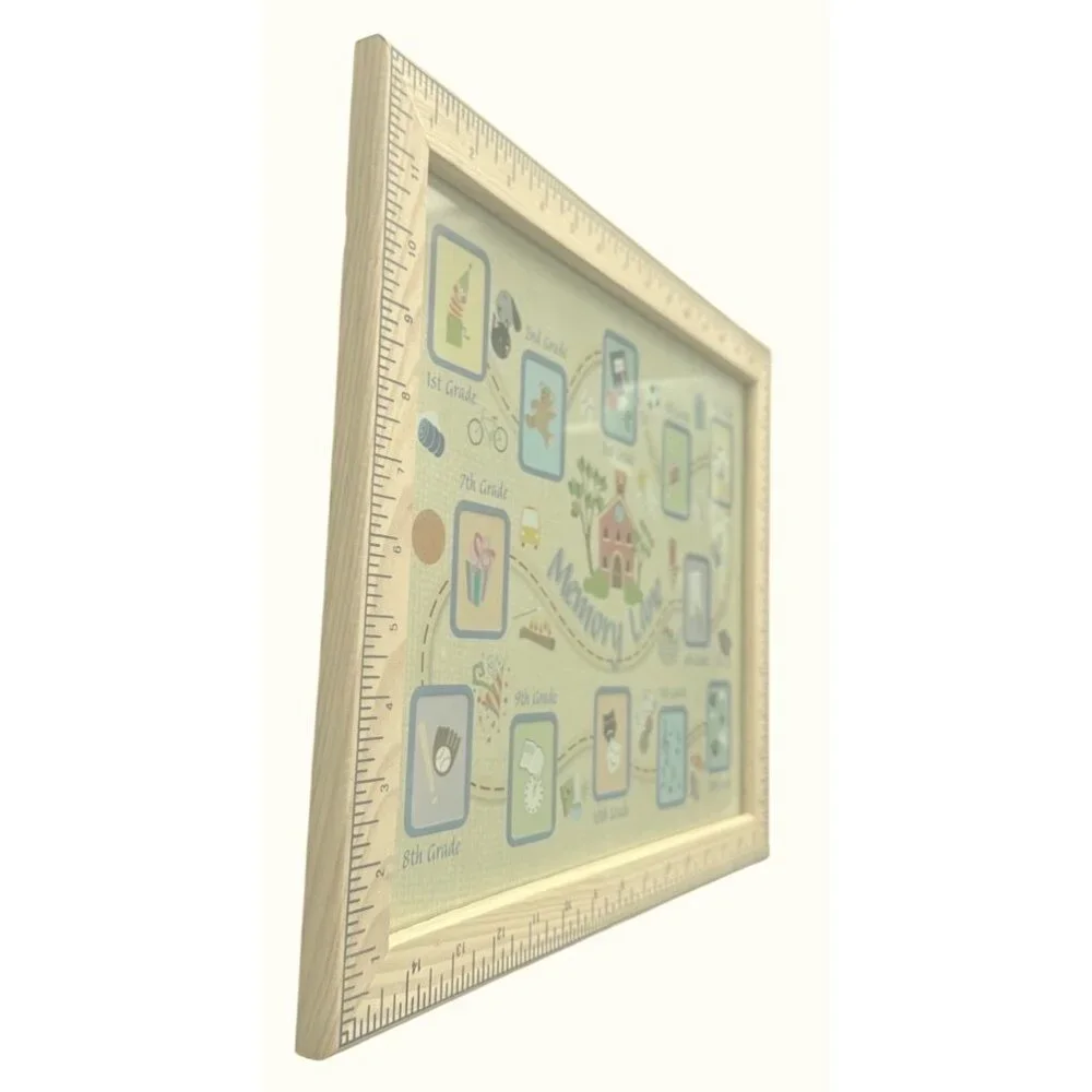 Memory Lane School Year Frame Wooden Exterior Ruler 12 Pictures K-12 NEW